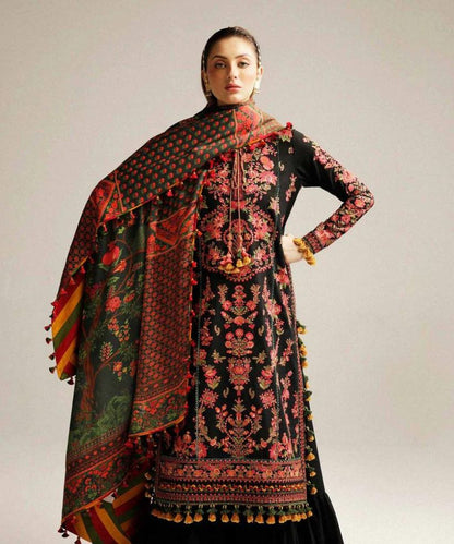 Hussain Rehar Lawn 3PC Embroidered With Digital Printed Dupatta-1161