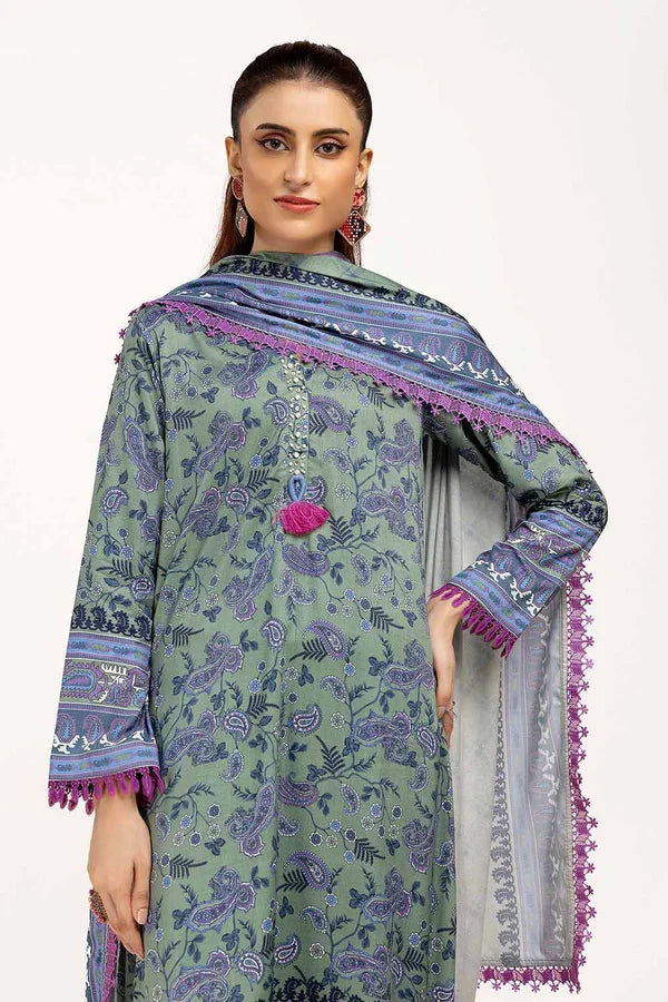 Gul Ahmed-3PC Digital lawn printed shirt Trouser & Duppata